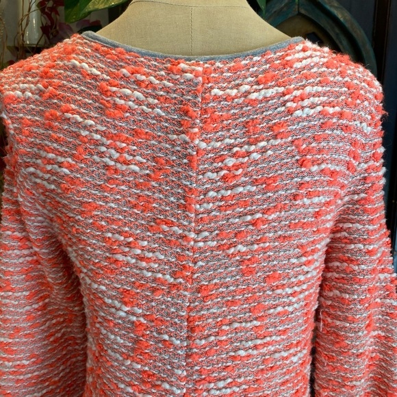 ASOS Creamsicle & White Boucle Bolero Open Front Blazer - Picture 12 of 15